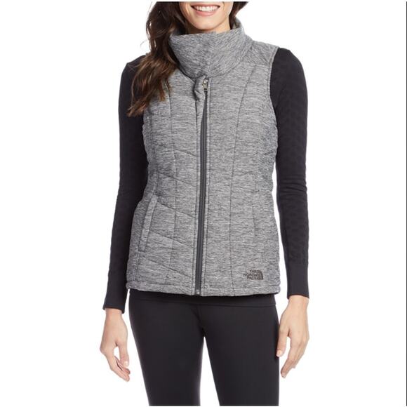 The North Face Pseudio Vest Asphalt Gray Quilted Full Zip Womens Small - Picture 1 of 11
